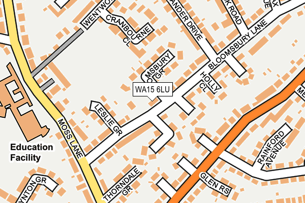 WA15 6LU map - OS OpenMap – Local (Ordnance Survey)