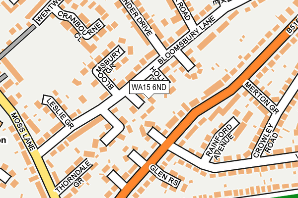 WA15 6ND map - OS OpenMap – Local (Ordnance Survey)