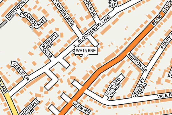 WA15 6NE map - OS OpenMap – Local (Ordnance Survey)