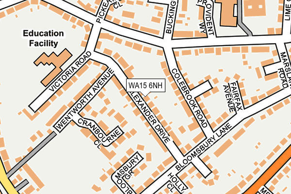 WA15 6NH map - OS OpenMap – Local (Ordnance Survey)