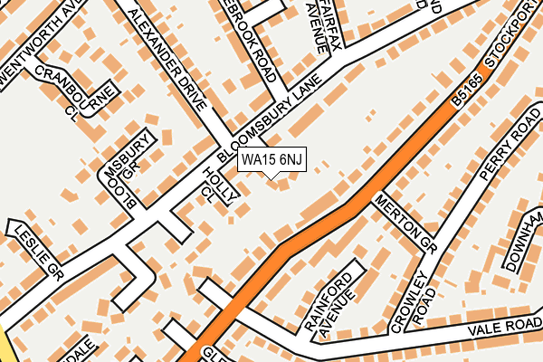 WA15 6NJ map - OS OpenMap – Local (Ordnance Survey)