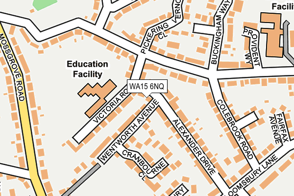 WA15 6NQ map - OS OpenMap – Local (Ordnance Survey)