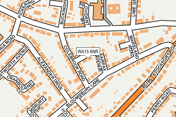 WA15 6NR map - OS OpenMap – Local (Ordnance Survey)