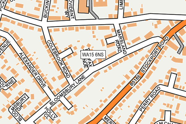WA15 6NS map - OS OpenMap – Local (Ordnance Survey)