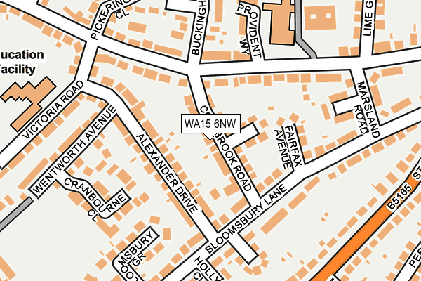 WA15 6NW map - OS OpenMap – Local (Ordnance Survey)