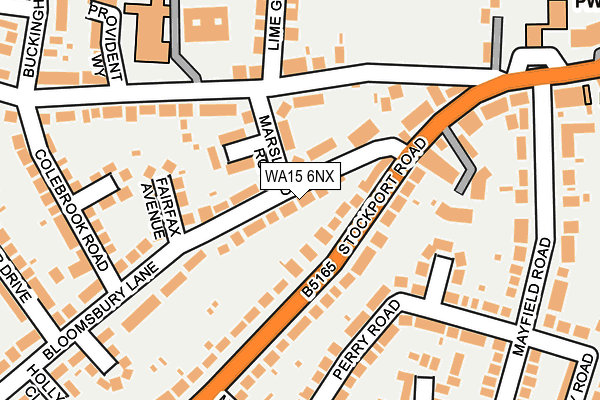 WA15 6NX map - OS OpenMap – Local (Ordnance Survey)