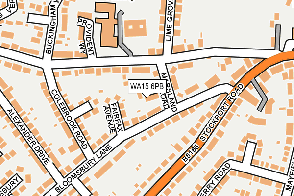 WA15 6PB map - OS OpenMap – Local (Ordnance Survey)