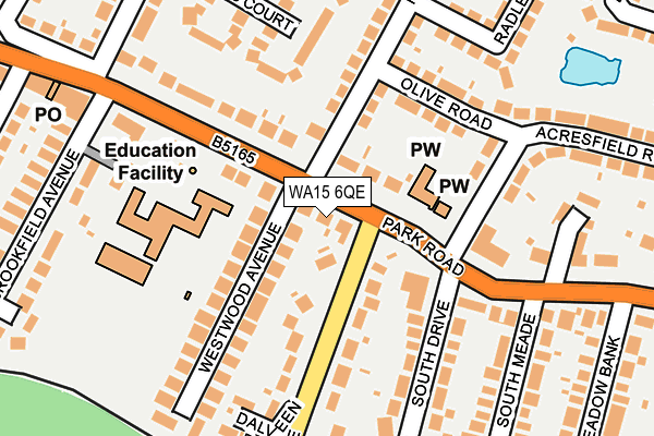 WA15 6QE map - OS OpenMap – Local (Ordnance Survey)