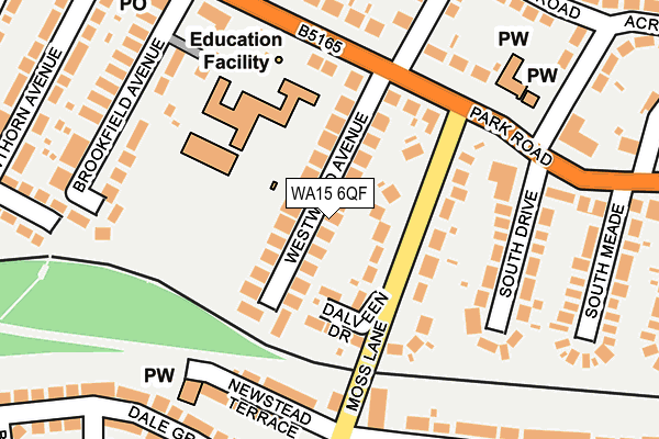 WA15 6QF map - OS OpenMap – Local (Ordnance Survey)