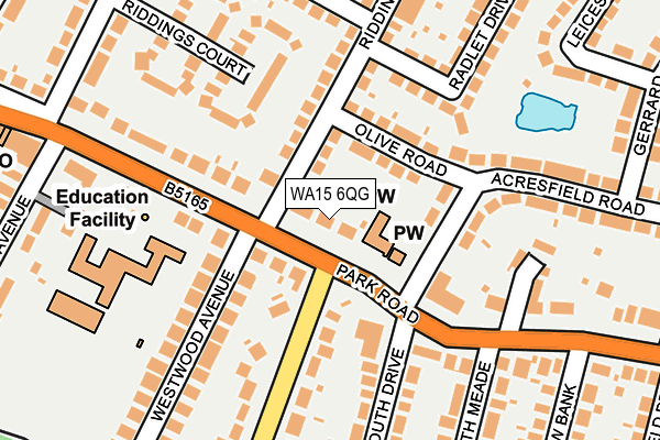 WA15 6QG map - OS OpenMap – Local (Ordnance Survey)