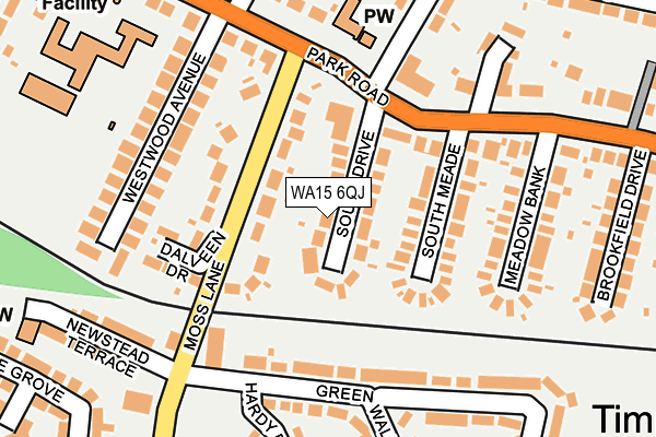 WA15 6QJ map - OS OpenMap – Local (Ordnance Survey)