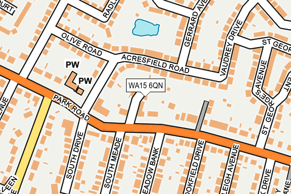 WA15 6QN map - OS OpenMap – Local (Ordnance Survey)