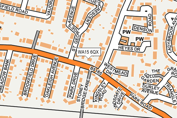 WA15 6QX map - OS OpenMap – Local (Ordnance Survey)