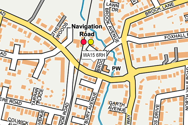 WA15 6RH map - OS OpenMap – Local (Ordnance Survey)