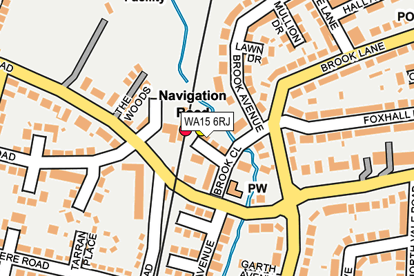 WA15 6RJ map - OS OpenMap – Local (Ordnance Survey)