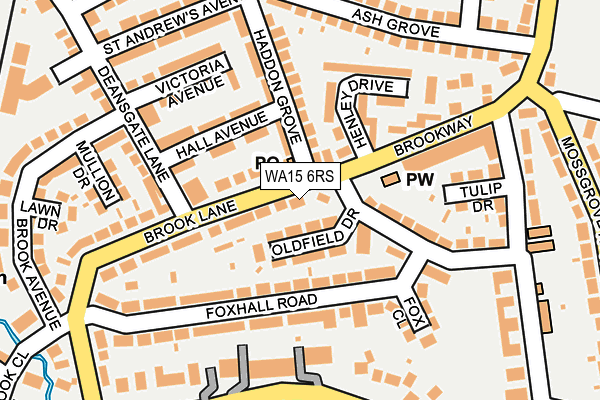 WA15 6RS map - OS OpenMap – Local (Ordnance Survey)