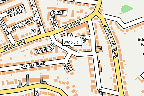 WA15 6RT map - OS OpenMap – Local (Ordnance Survey)