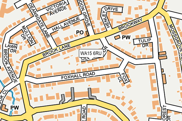 WA15 6RU map - OS OpenMap – Local (Ordnance Survey)