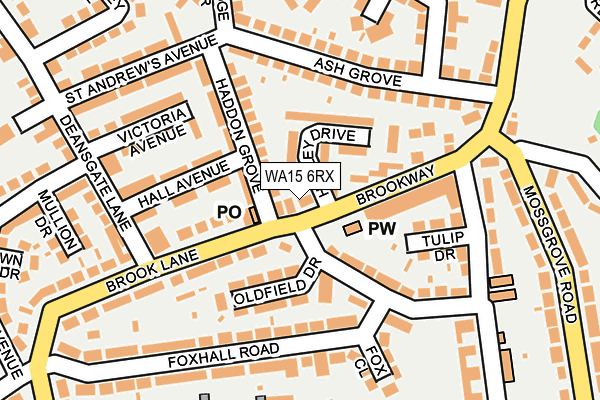 WA15 6RX map - OS OpenMap – Local (Ordnance Survey)