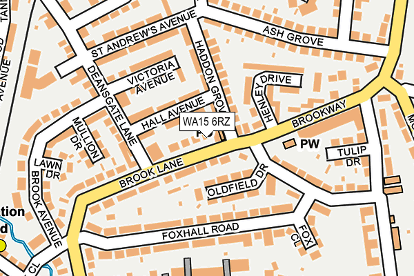 WA15 6RZ map - OS OpenMap – Local (Ordnance Survey)