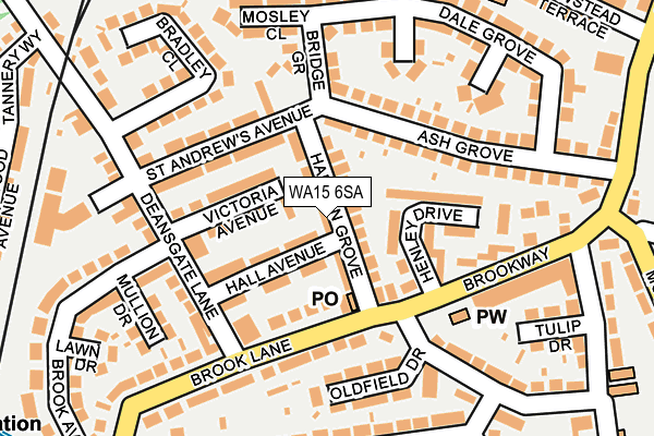 WA15 6SA map - OS OpenMap – Local (Ordnance Survey)