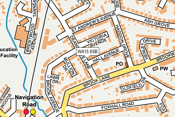 WA15 6SB map - OS OpenMap – Local (Ordnance Survey)