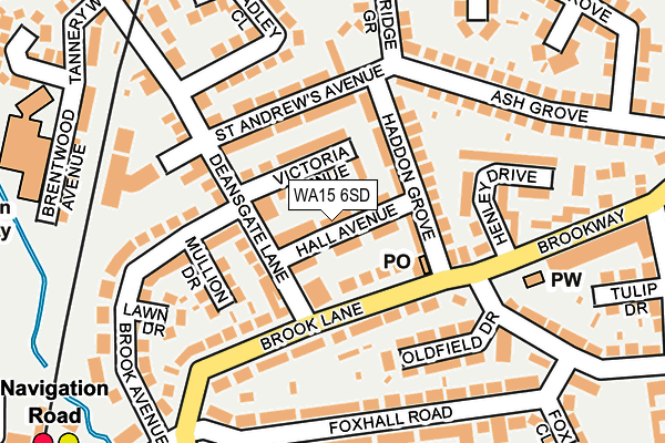 WA15 6SD map - OS OpenMap – Local (Ordnance Survey)
