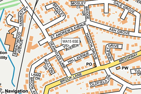 WA15 6SE map - OS OpenMap – Local (Ordnance Survey)