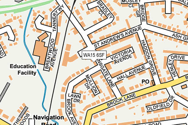 WA15 6SF map - OS OpenMap – Local (Ordnance Survey)