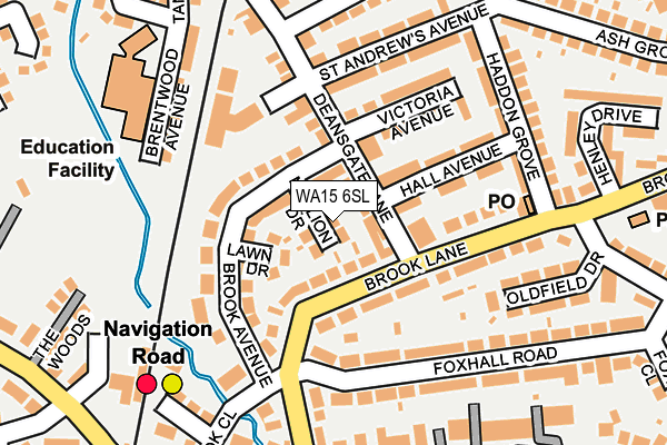 WA15 6SL map - OS OpenMap – Local (Ordnance Survey)