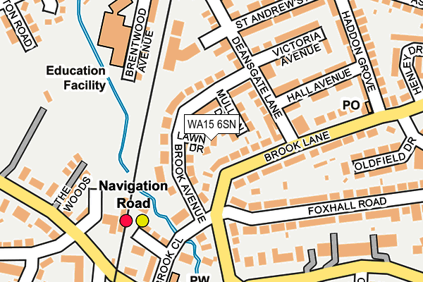 WA15 6SN map - OS OpenMap – Local (Ordnance Survey)