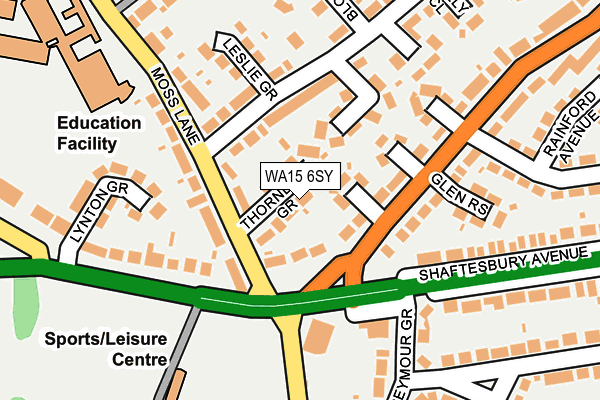 WA15 6SY map - OS OpenMap – Local (Ordnance Survey)