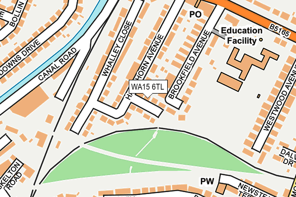 WA15 6TL map - OS OpenMap – Local (Ordnance Survey)