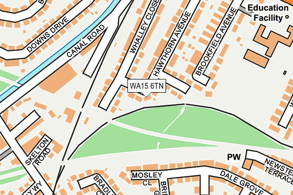 WA15 6TN map - OS OpenMap – Local (Ordnance Survey)