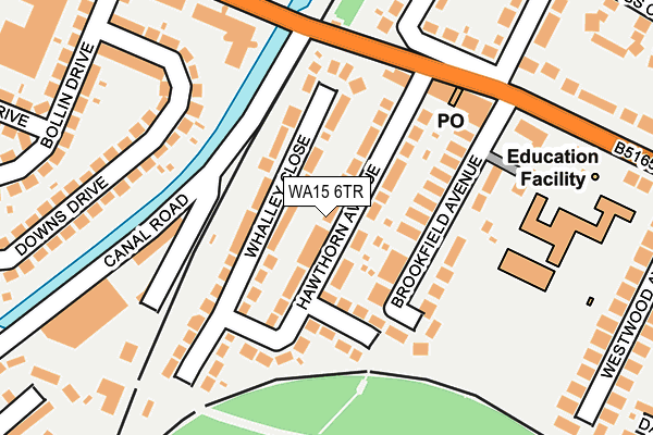 WA15 6TR map - OS OpenMap – Local (Ordnance Survey)