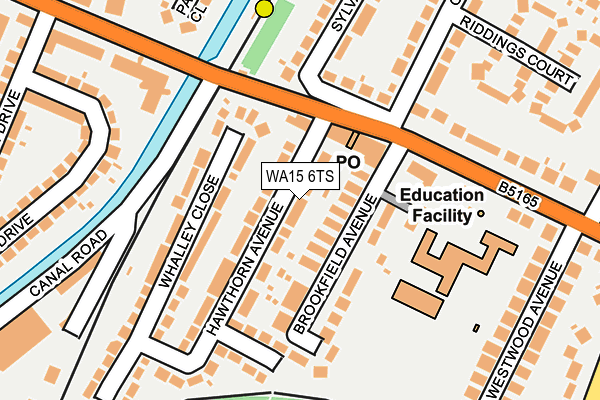 WA15 6TS map - OS OpenMap – Local (Ordnance Survey)