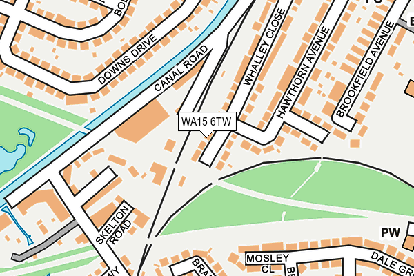 WA15 6TW map - OS OpenMap – Local (Ordnance Survey)