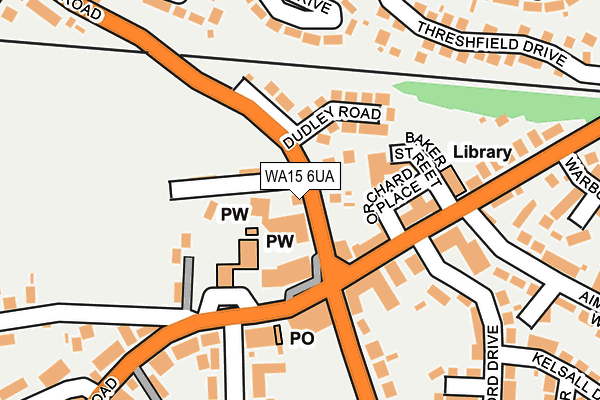 WA15 6UA map - OS OpenMap – Local (Ordnance Survey)