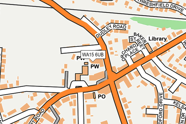 WA15 6UB map - OS OpenMap – Local (Ordnance Survey)