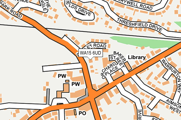 WA15 6UD map - OS OpenMap – Local (Ordnance Survey)