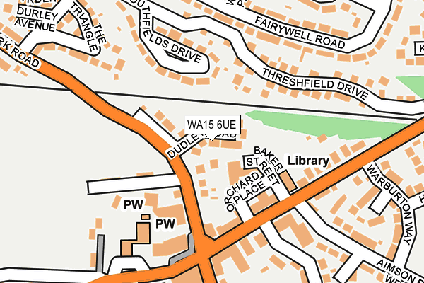 WA15 6UE map - OS OpenMap – Local (Ordnance Survey)