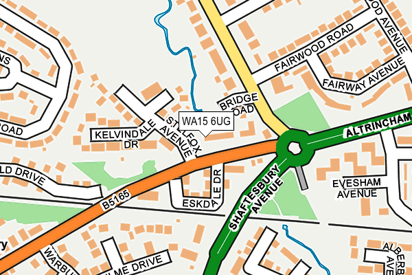 WA15 6UG map - OS OpenMap – Local (Ordnance Survey)