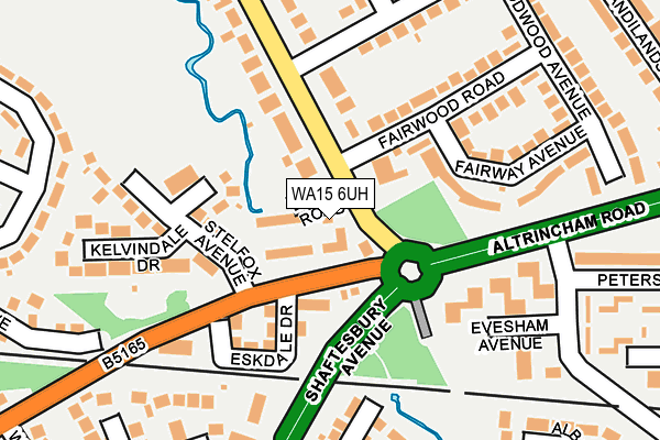 WA15 6UH map - OS OpenMap – Local (Ordnance Survey)