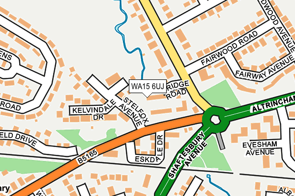 WA15 6UJ map - OS OpenMap – Local (Ordnance Survey)