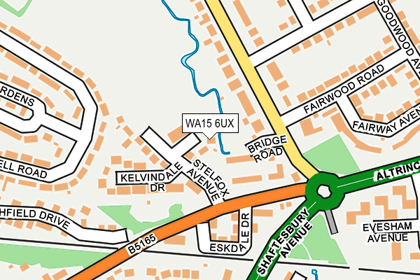 WA15 6UX map - OS OpenMap – Local (Ordnance Survey)