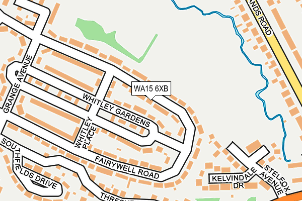 WA15 6XB map - OS OpenMap – Local (Ordnance Survey)