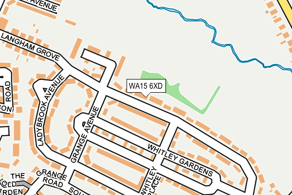 WA15 6XD map - OS OpenMap – Local (Ordnance Survey)