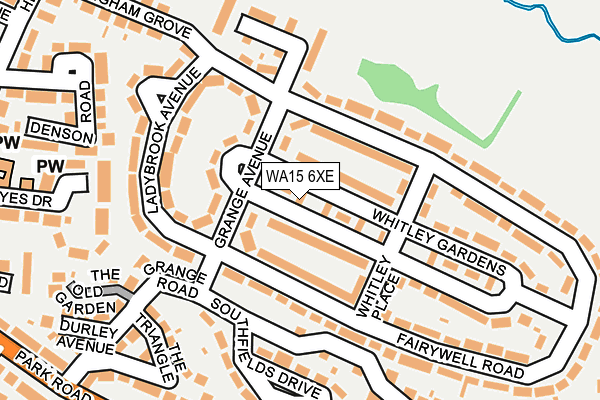 WA15 6XE map - OS OpenMap – Local (Ordnance Survey)