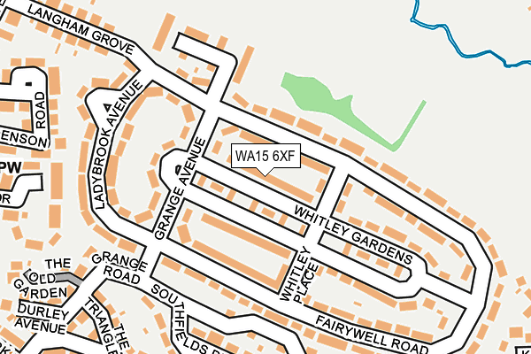 WA15 6XF map - OS OpenMap – Local (Ordnance Survey)