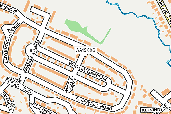 WA15 6XG map - OS OpenMap – Local (Ordnance Survey)